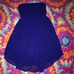 Strapless blue dress from one clothing
